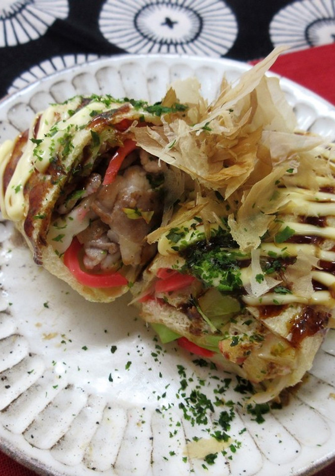 食べるとお好み焼き！？油揚げの包み焼き-レシピのメイン写真