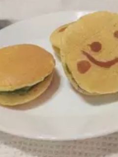 ふわふわ♪抹茶のお絵描きミニどら焼き-レシピのメイン写真