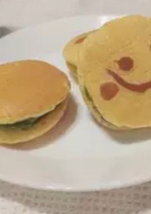ふわふわ♪抹茶のお絵描きミニどら焼き-レシピのメイン写真