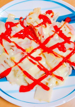 ピザみたいなタケノコとハムの炒め物-レシピのメイン写真
