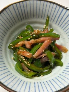 ピーマンとベーコンの甘辛炒め-レシピのメイン写真