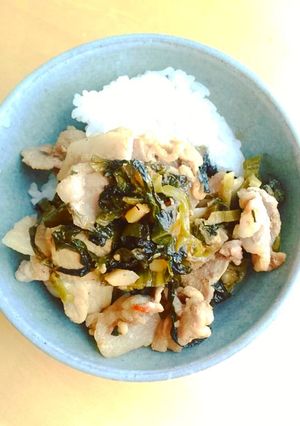 高菜豚バラごはん-レシピのメイン写真