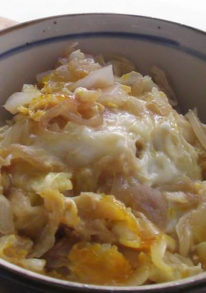 千切りキャベツと玉ねぎの卵丼-レシピのメイン写真