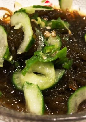 沖縄もずくと蕎麦つゆ酢の物-レシピのメイン写真