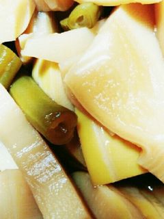 タケノコ水煮で、いんげんとの煮物-レシピのメイン写真