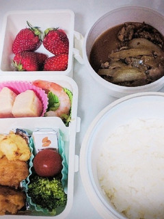 牛丼と唐揚げ弁当-レシピのメイン写真