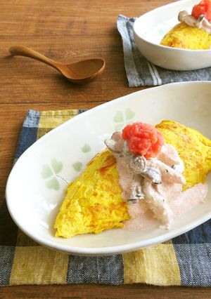 きのこの明太子クリーム☆オムライス♪-レシピのメイン写真