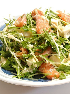 美味!水菜とサーモンと豆腐のサラダ♥️-レシピのメイン写真