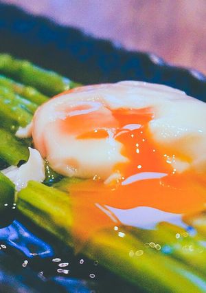 アスパラの温泉卵のせだしあんかけ-レシピのメイン写真