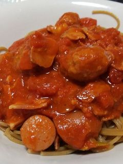 ベーコン、アスパラのトマトクリームパスタ-レシピのメイン写真