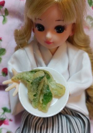 リカちゃんサイズ♡アイスプラント天ぷらꕤ-レシピのメイン写真