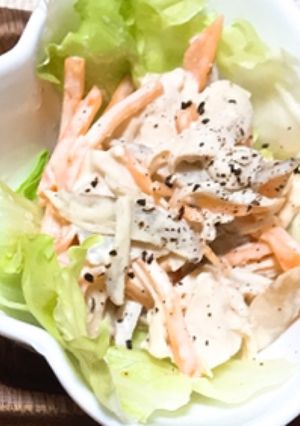 ごぼうとささみの味噌マヨサラダ-レシピのメイン写真