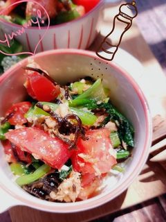 トマトと小松菜のデリ風塩昆布あえ-レシピのメイン写真