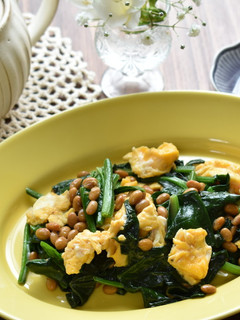 ほうれん草と納豆の卵炒め-レシピのメイン写真