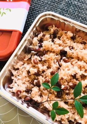 炊飯器で簡単・小豆(ささげ)七五三お赤飯-レシピのメイン写真