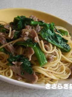 菜の花と豚肉のパスタ-レシピのメイン写真