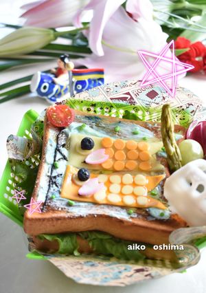 鯉のぼりトーストアート-レシピのメイン写真