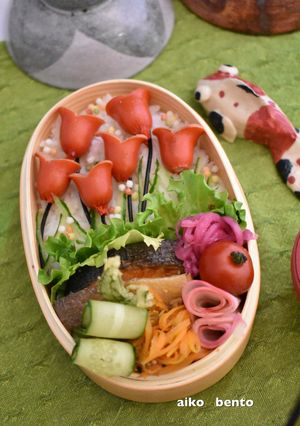 初心者向けチューリップキャラ弁-レシピのメイン写真