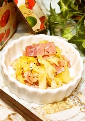 レンチン♪キャベツとベーコンの胡椒バター-レシピのメイン写真
