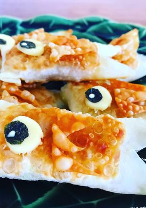 こどもの日 そぼろとチーズの鯉のぼり餃子-レシピのメイン写真