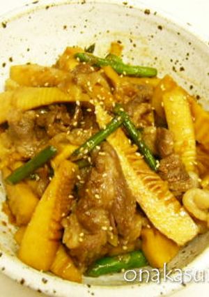 焼肉のたれで たけのこと牛肉の炒め焼き-レシピのメイン写真