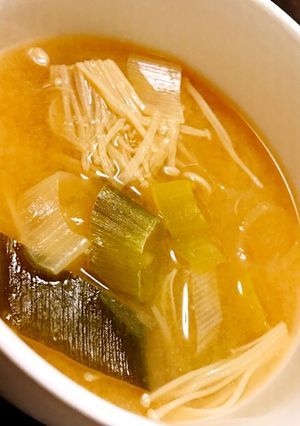 簡単！無難！長ネギとえのきのお味噌汁-レシピのメイン写真