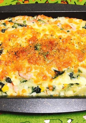 じゃがいもハムほうれん草で簡単グラタン♪-レシピのメイン写真