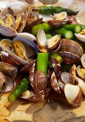 あさりとアスパラガスの酒蒸し-レシピのメイン写真
