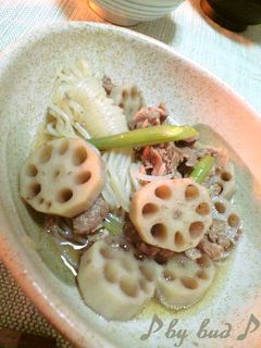 【簡単】こっくり旨々♪牛肉と蓮根の煮物-レシピのメイン写真