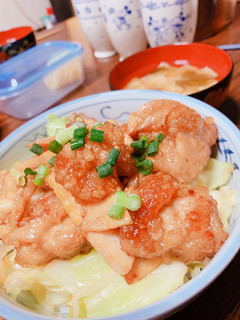 カリカリチキンと筍の旨ダレ丼-レシピのメイン写真