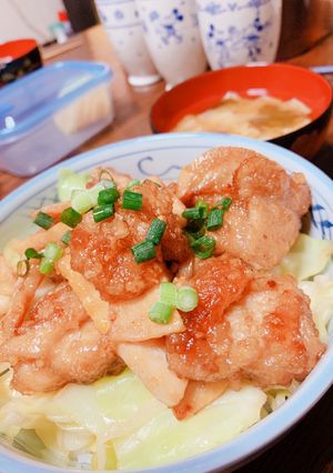 カリカリチキンと筍の旨ダレ丼-レシピのメイン写真