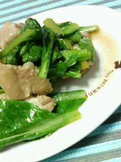簡単✿小松菜と鶏肉の❀麺つゆソース炒め✿-レシピのメイン写真