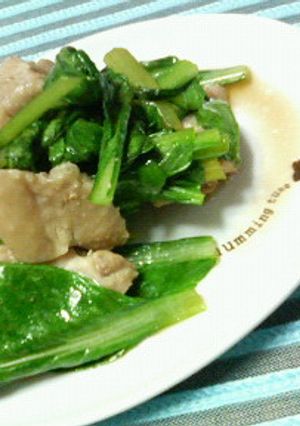 簡単✿小松菜と鶏肉の❀麺つゆソース炒め✿-レシピのメイン写真