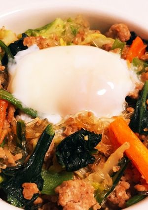 残り野菜で☆簡単豚ひき肉の春雨丼-レシピのメイン写真