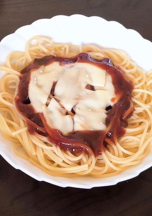 手抜きパスタ【チーズ＆ケチャップ】-レシピのメイン写真