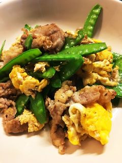 豚肉とシャキシャキ絹さや、ふんわり卵炒め-レシピのメイン写真