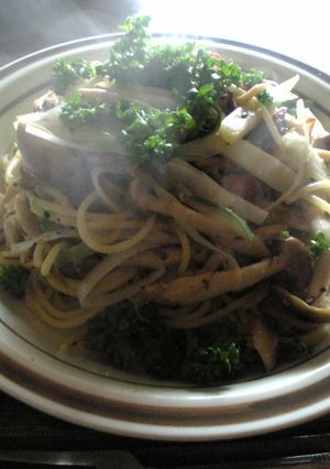 葱ときのこの味噌マヨパスタ-レシピのメイン写真