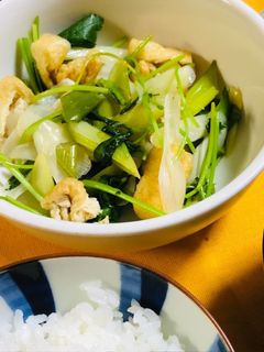 5分で!ねぎと油揚げのポン酢炒め-レシピのメイン写真