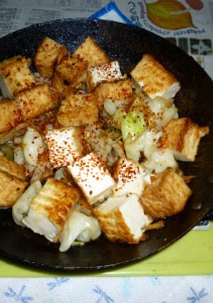 絹厚揚げときのこ野菜MIXのパクチー炒め-レシピのメイン写真