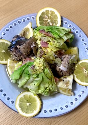 レンジで簡単♡キャベツと鯖缶のレモン蒸し-レシピのメイン写真