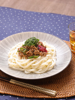 梅とオクラのさっぱり☆冷やし肉味噌うどん-レシピのメイン写真