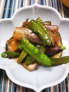 茄子と絹さやの味噌炒め-レシピのメイン写真