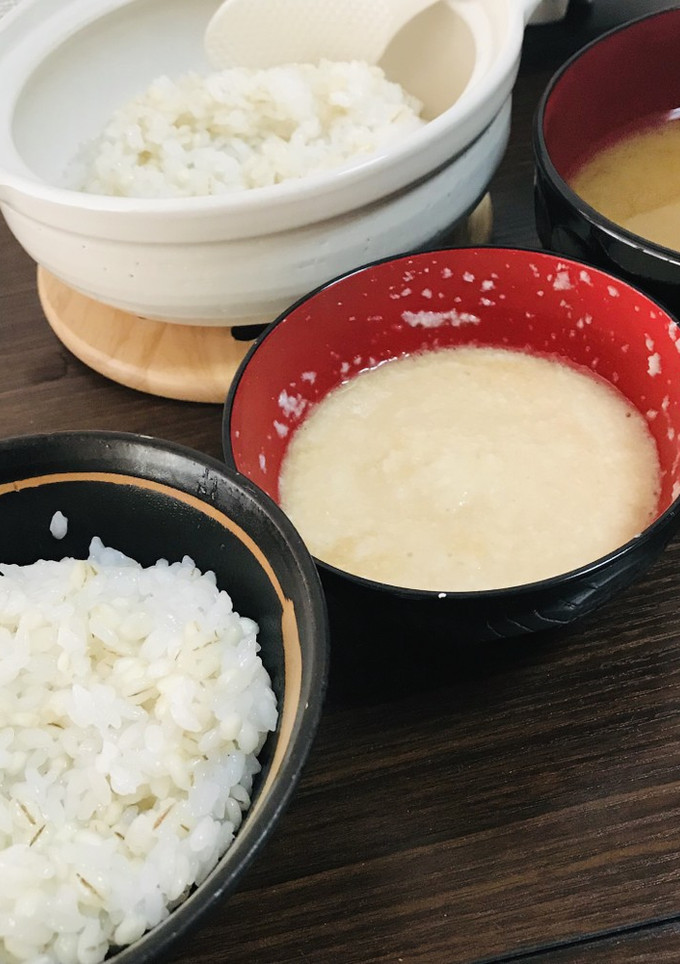 土鍋炊き麦飯と出汁とろろと山葵-レシピのメイン写真