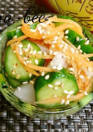 簡単箸休め♡三色野菜のだしまろ酢漬け-レシピのメイン写真