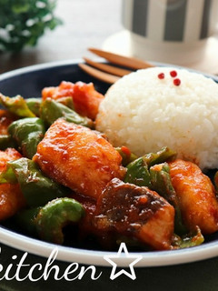 鱈とピーマンのケチャップ炒め丼-レシピのメイン写真
