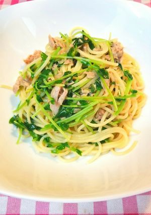 お手軽豆苗とツナのパスタ-レシピのメイン写真
