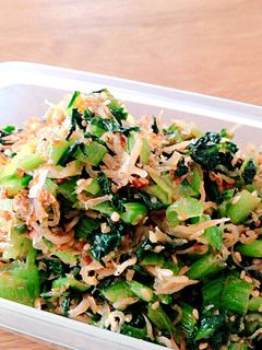 ご飯がすすむ!小松菜としらすの甘辛炒め-レシピのメイン写真
