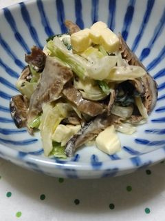 小松菜・椎茸甘煮とチーズのマヨネーズ和え-レシピのメイン写真