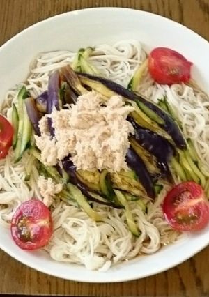 夏野菜の冷やしそうめん-レシピのメイン写真