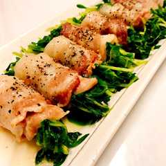 A picture of レンチンのみ！パパッと豚バラの豆苗巻き.